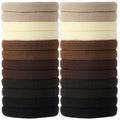 SUTHIA 120Pcs Large Brown Nylon Hair Ties for Thick Curly Hair No Damage, Big Soft Cloth Hair Elastic Bands & Seamless Stretchy Fabric Ponytail Holders for Women Girls, Perfect for Updos & Braids
