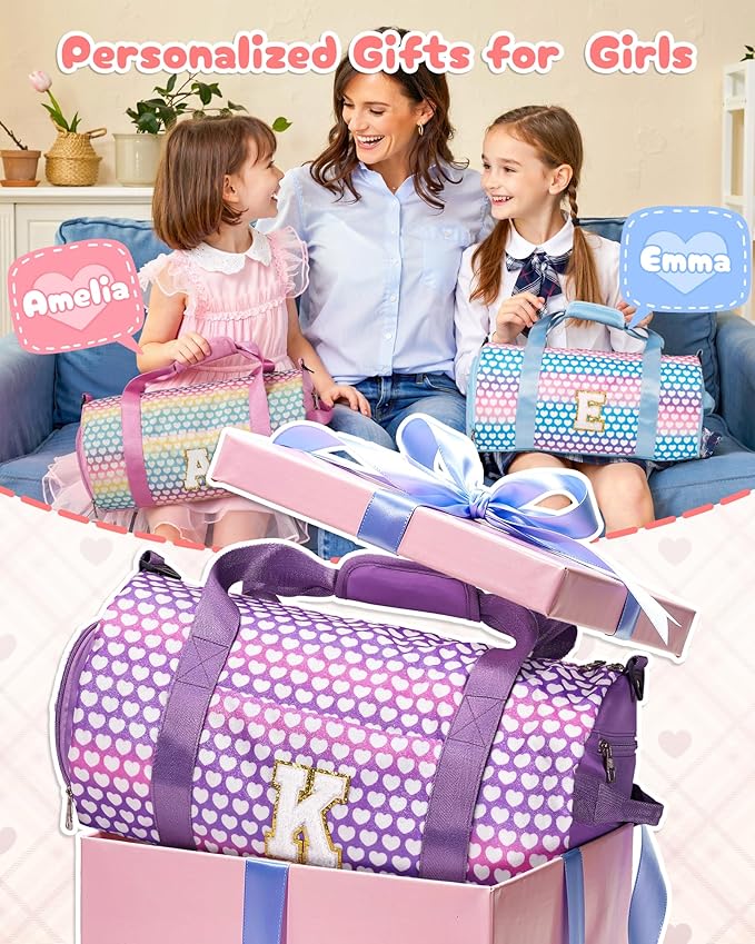 Vogewood Gifts for 8 Year Old Girl, Kids Rainbow Gradient Travel Duffle Bag