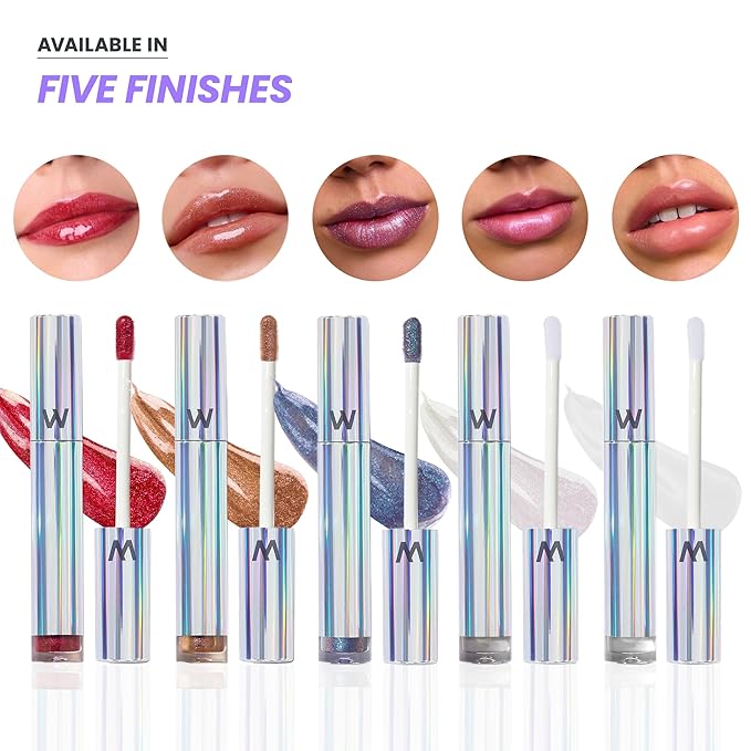 Wonderskin Lip Gloss – Wonder Blading Top Gloss, Hydrating High Shine Lip Makeup (Red Glitter)