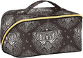 MNSRUU Makeup Organizer Bag, Skull Butterfly Black Travel Makeup Bags Makeup Vanity Case Large Capacity Rhombus Cosmetic Toiletry Bag for Girl Women Ladies