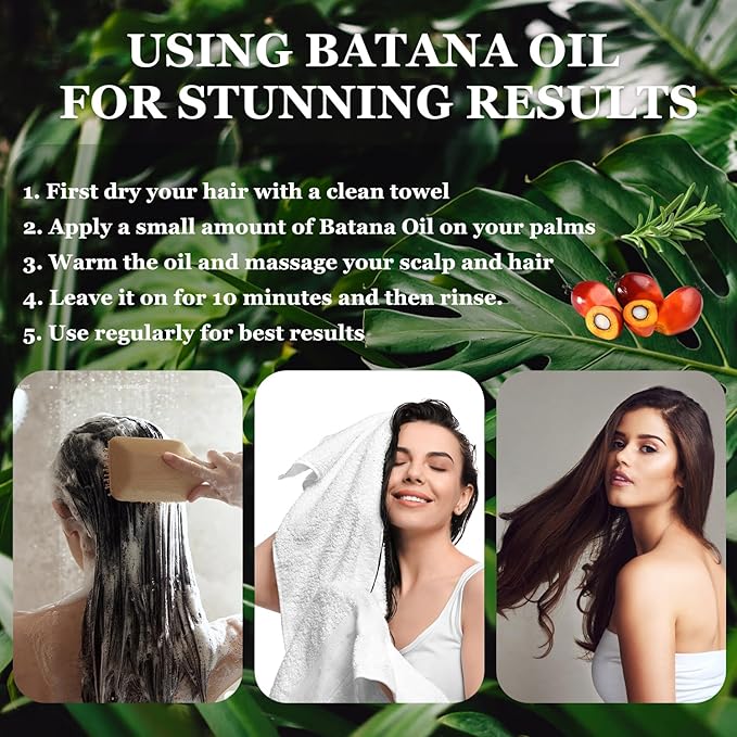 Batana Oil with Rosemary for Hair Growth,100% Organic Batana Oil from Honduras with Rosemary,Nourishes hair, for All Hair Types, 30ml / 1 Fl Oz (1pcs), Brown