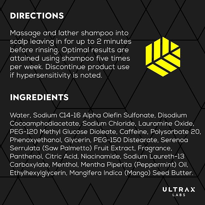 Ultrax Labs Hair Growth Shampoo for Thinning Hair and Hair Loss Shampoo for Women and Men, Hair Surge 8oz. | 2 Pack