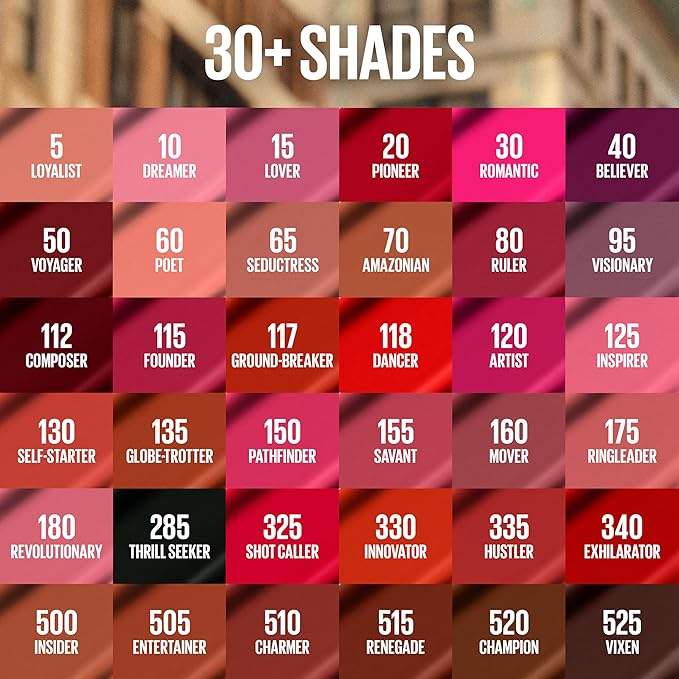 Maybelline Super Stay Matte Ink Liquid Lipstick Makeup, Long Lasting High Impact Color, Up to 16H Wear, Founder, Cranberry Red, 1 Count, Packaging May Vary