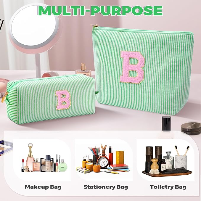 Btffitting Gifts for Teen Girls Women - Birthday Gifts for 10 11 12 13 14 15 16 17 18 Years Old Girl,Makeup Bag Cosmetic Bag,Teacher Gift Trendy Stuff Toiletry Bag - Green,B