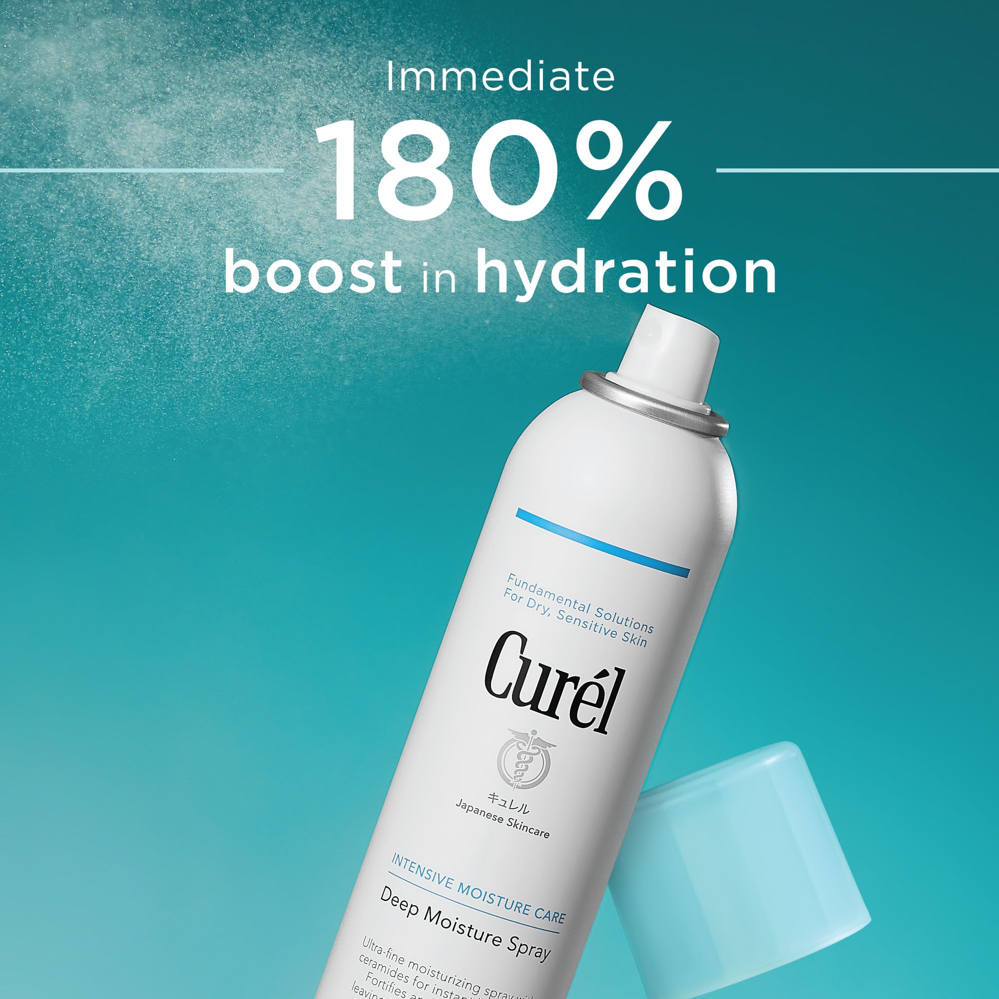 Curel Japanese Skin Care Deep Moisture Spray, Spray on Moisturizer for Dry Skin, Face Hydrating Spray with Ceramides, 5 Oz