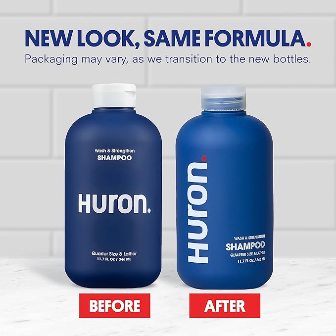 Huron Shampoo for All Hair Types: Cleans + Strengthens, 2-pack (11.7 oz)