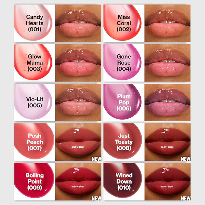 REVLON Super Lustrous Glimmer Lip Oil, Moisturizing & Tinted, Shiny Finish, Made with Plant-Based Squalane, 002 Miss Coral, 0.13 fl oz