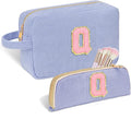 Sernaxi Personalized Initial Makeup Bag Trendy Stuff Corduroy Cosmetic Bag Travel Toiletry Bag, Valentine’s Day Gift Makeup Organizer Case & Makeup Pouch for Women Teen Girls Mom Girlfriend Wife