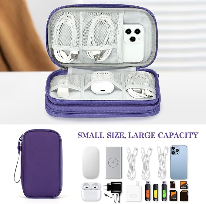 FYY Electronic Organizer, Travel Tech Pouch Bag, Medium, Purple