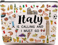 CEASQVAA Italy Travel Gift Makeup Bag, Italy Lover Themed Gifts for Traveller Women Friends, Italian Travel Trip Essentials Souvenir