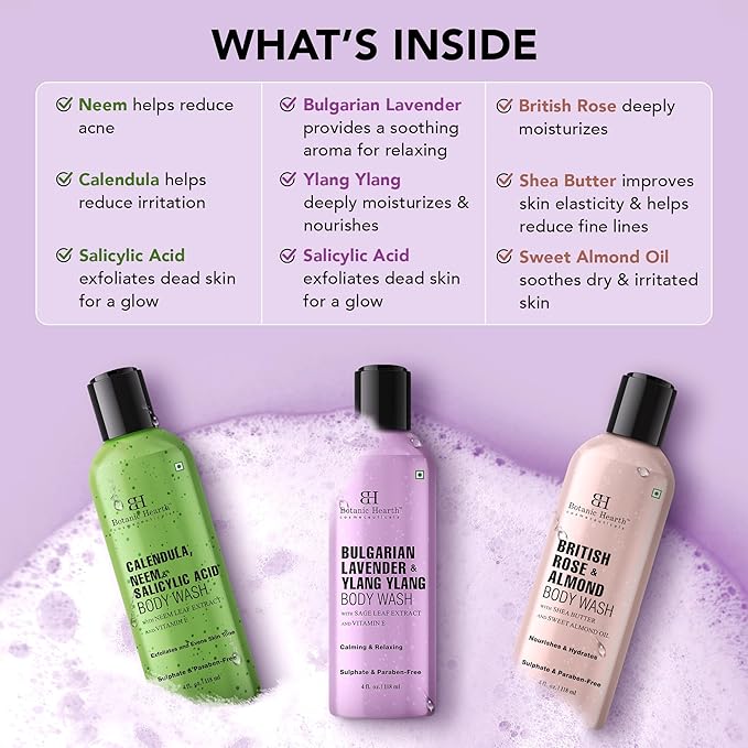Botanic Hearth Relax & Renew Body Wash Set - 4 fl oz Each 3-Pack
