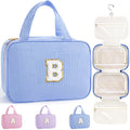 TOPEAST Bridesmaid Proposal Gifts - Bridal Shower Gifts, Hanging Toiletry Bag for Women, Personalized Travel Gifts for Women, Monogrammed Initial Toiletry Pouch Makeup Bag - Letter B, Blue