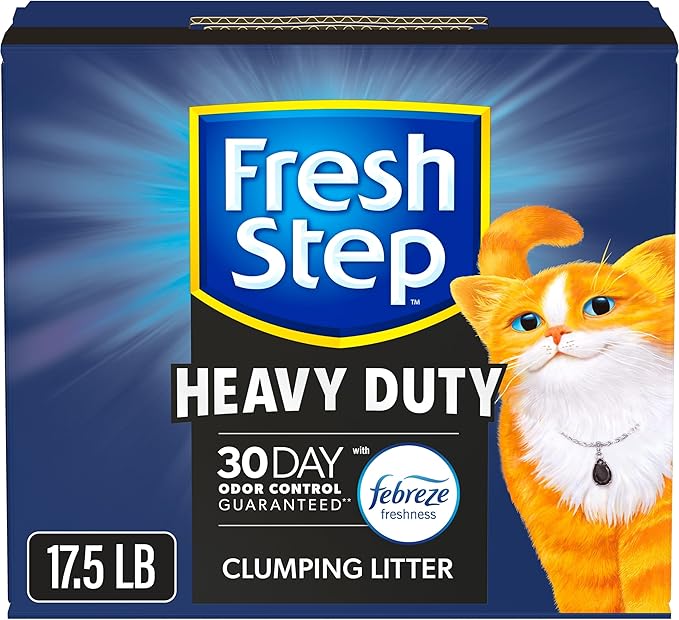Fresh Step Heavy Duty Odor Block Advanced Multi Cat Clumping Litter with Febreze, 17.5 lb (Package May Vary)