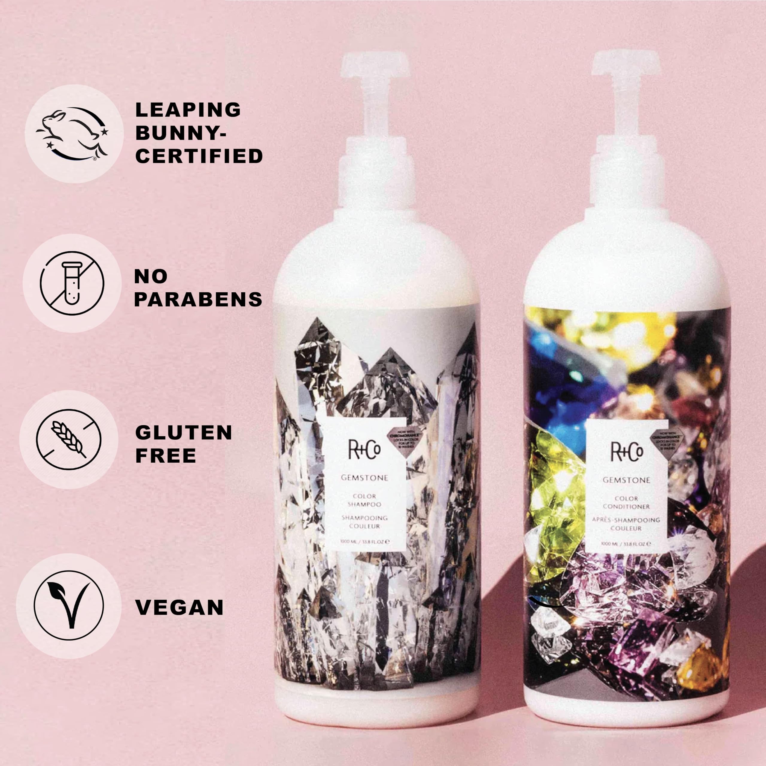 R+Co Gemstone Color Shampoo and Conditioner Set, 33.8 oz (Pack of 2)