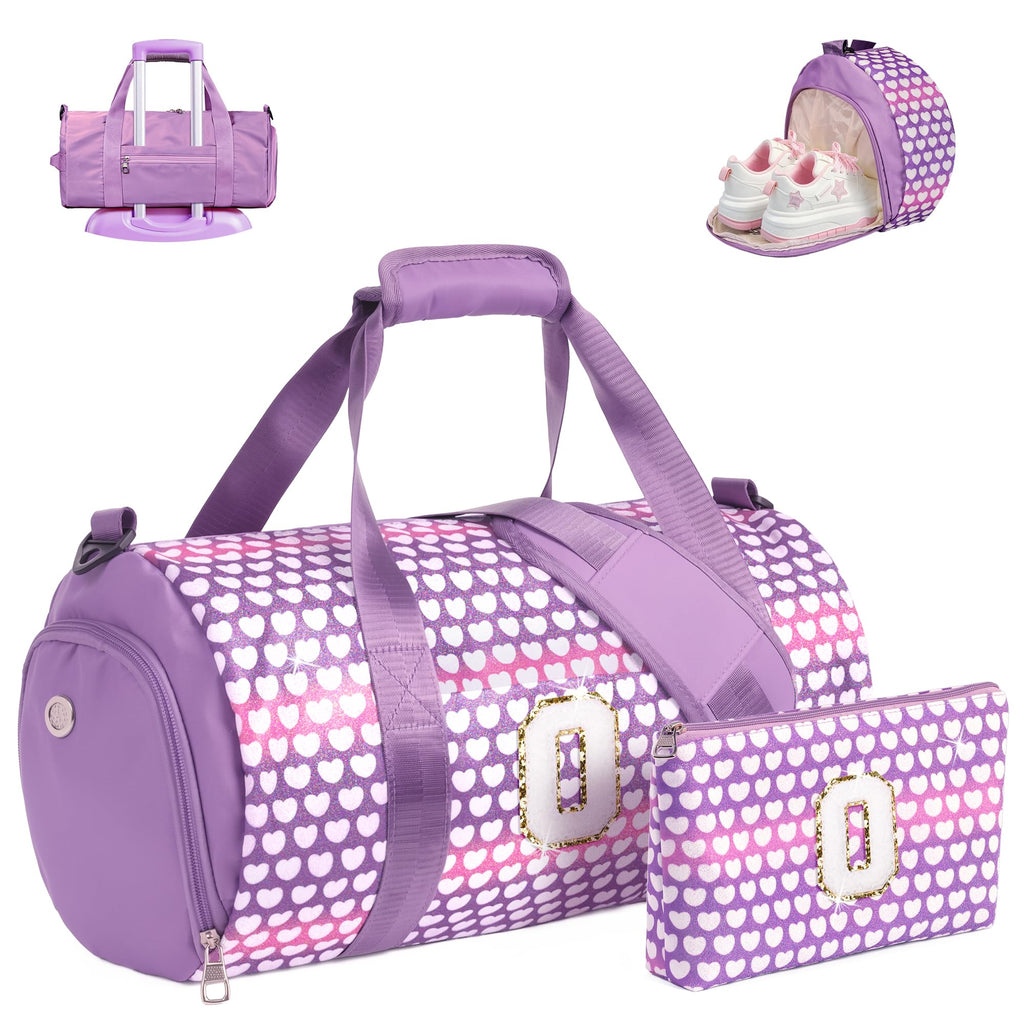 Vogewood Initial Dance Recital Gifts for Girls,Kids Glitter Travel Bag