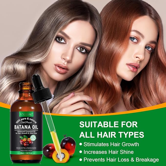 Batana Oil for Hair Growth - 100% Pure & Natural Batana Oil from Honduras, Eliminate Hair Split Ends,Enhances Hair & Skin Radiance Nourishment, All Hair Types 4.04 fl oz
