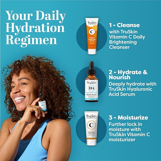 TruSkin Hyaluronic Acid Serum for Face for Hydrated, Plumper Skin, 1 fl oz