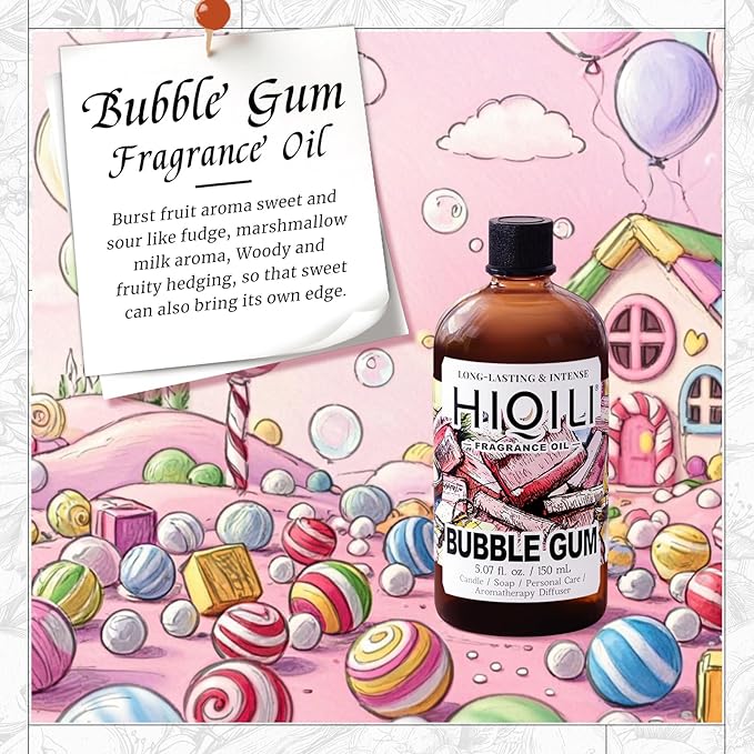 HIQILI Bubble Gum Fragrance Oil for Soap Making & Home Diffsuer - 5.07FL Oz