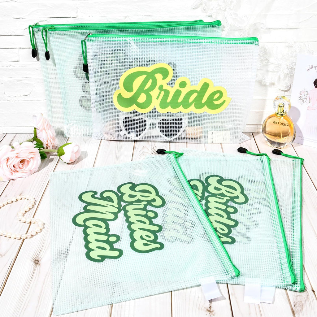 SOIDRAM 6PCS Bridesmaid Makeup Bag Clear Zippered Bag Bridesmaid Proposal Gifts Cosmetic Pouch for Wedding Party Favors Bachelorette Party Decorations Toiletry Organizer Bag Cosmetic Case Gift