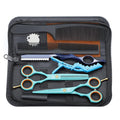 Purple Dragon 5.5 inch Hair Cutting Scissors Set with Razor - Blue