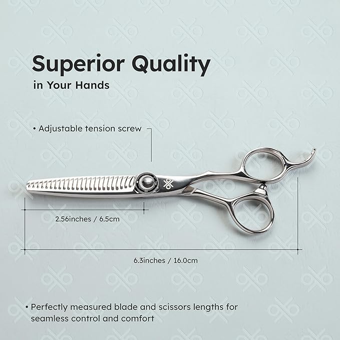 3-in-1 Professional Hair Thinning Scissors 6.0” | 15% 25% 35% Texturizing Shears | Seamless Blending No Lines | Ultra Lightweight Ergonomic | Smooth Cutting| VG-10 Japanese Steel | K9 Shears