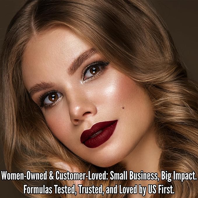 Mynena Hydrating Burgundy Matte Liquid Lipstick, Long Lasting - Emma