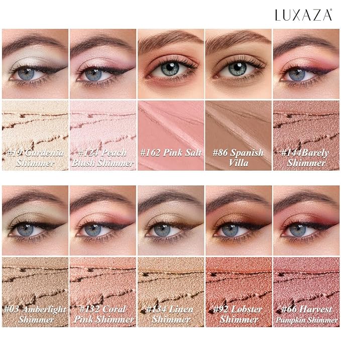 LUXAZA PRO Orange Eyeshadow Stick Makeup Set 10PCS, Neutral Shimmer And Matte Cream Eye Shadow Palette, Metallic Bronze Smoky Eyeliner Brightener Crayon Kit, Ideal Gift for Women -Stellar Pink Quartz