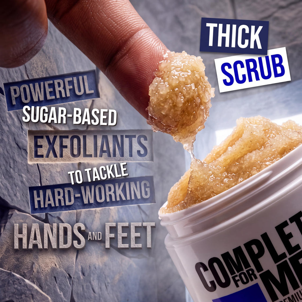 COMPLETE FOR MEN - Hand and Foot Scrub: Exfoliating Feet, Hand Exfoliant, Sugar Scrub for Dry Skin, Moisturizing Rough Skin Remover, Ideal for Hands and Feet Care, Scrub for Men