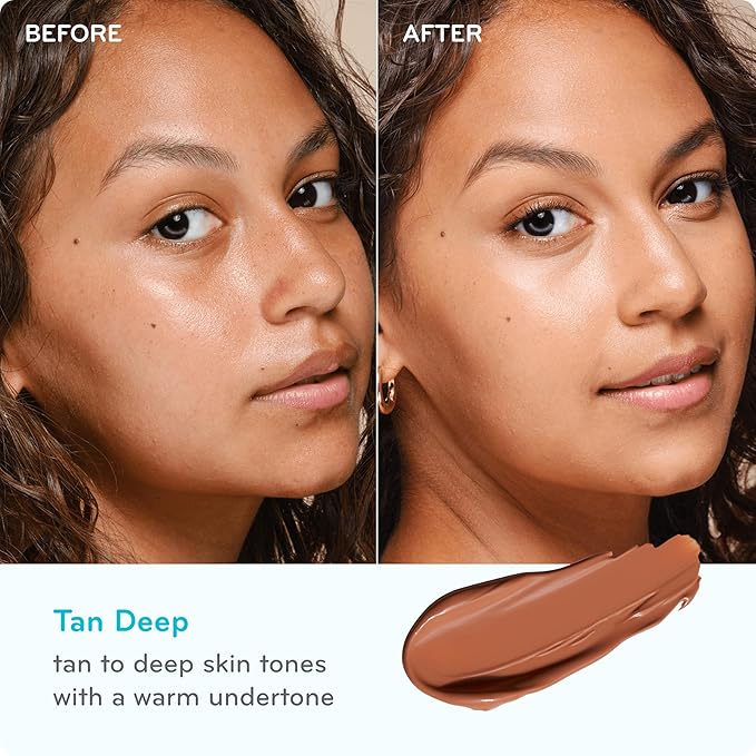 pūrlisse Perfect Glow BB Cream SPF 30 - Luminous Matte Tinted Moisturizer with SPF - Korean Skin Care Formula with Goji & Hawthorn Berry to Hydrate, Brighten & Even Skin - Tan Deep (1.4 oz)