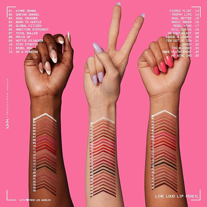 NYX PROFESSIONAL MAKEUP Line Loud Lip Liner, Longwear and Pigmented Lip Pencil with Jojoba Oil & Vitamin E - Leave A Legacy