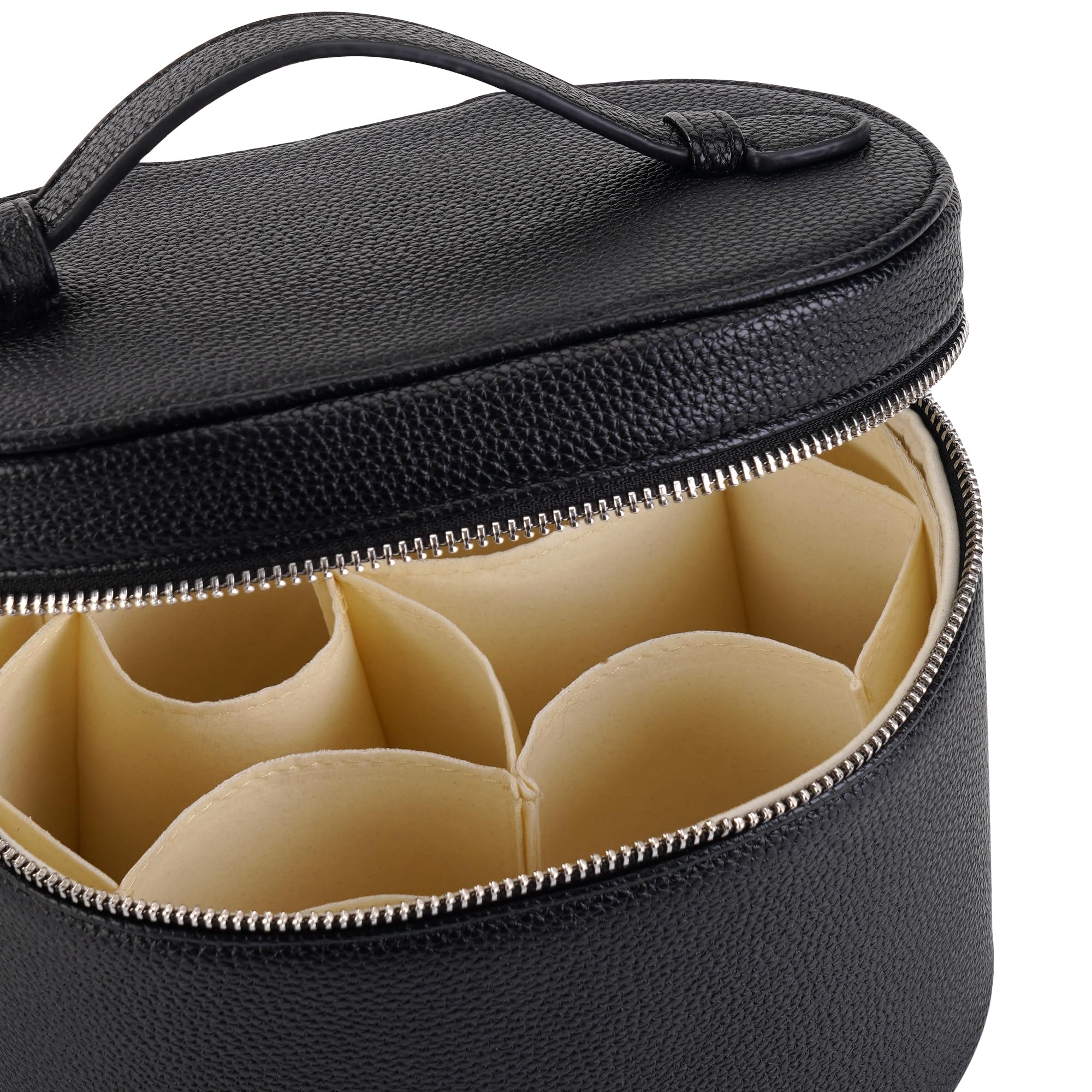 UUYUUY Makeup Bag Vanity Case Cosmetic Bag with Removable Divider Travel Toiletry Bag for Women Portable Make up Box Organizer, Black