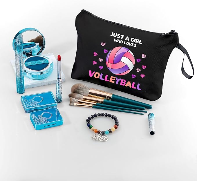 ARIOSEY Volleyball Gifts for Girls Women, Small Makeup Cosmetic bag