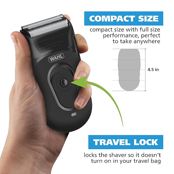 Wahl Compact Lithium-Ion Rechargeable Flexible Foil Shaver Kit & Cutter Bar
