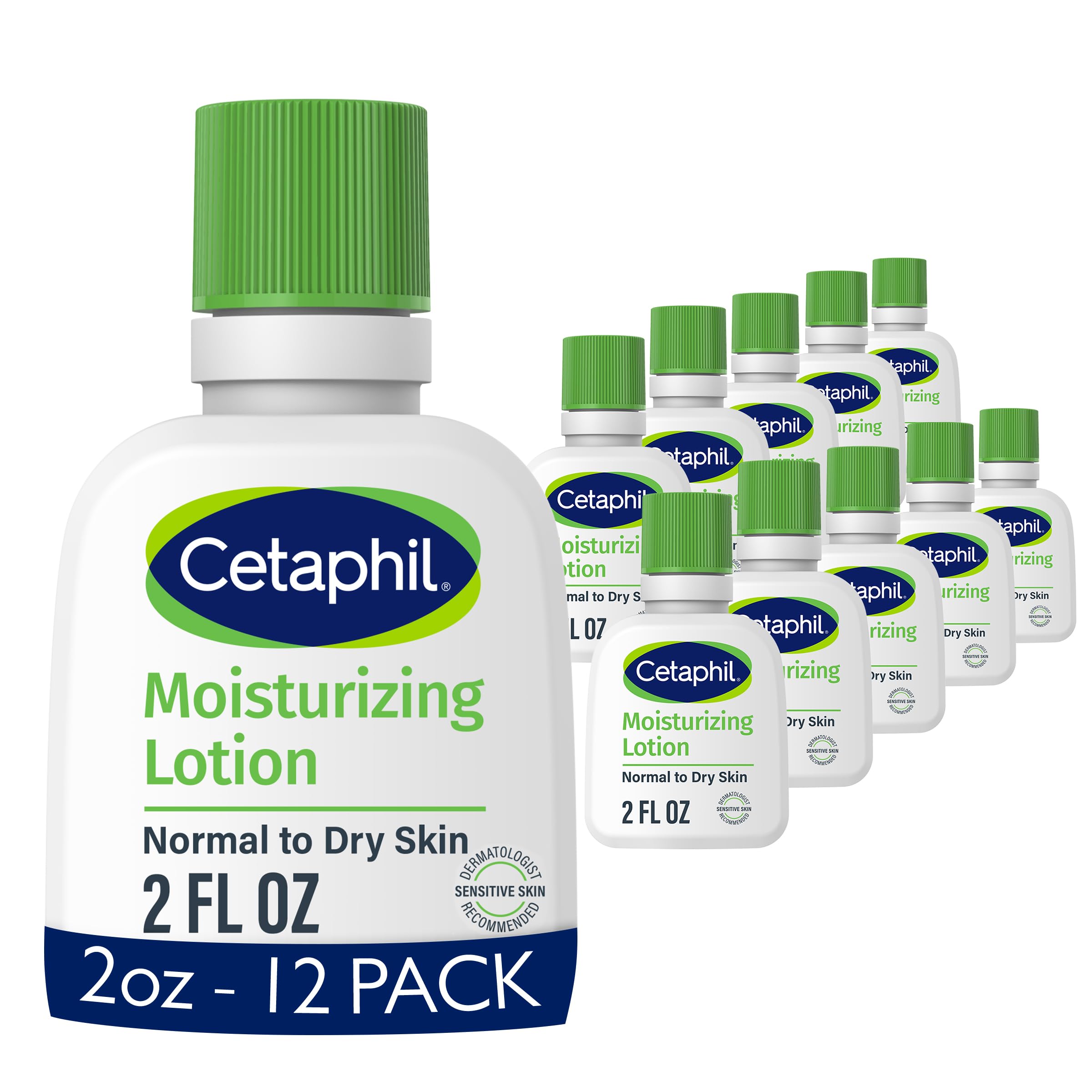 Cetaphil Moisturizing Face & Body Lotion, Sensitive Skin, Travel, 2oz, 12ct