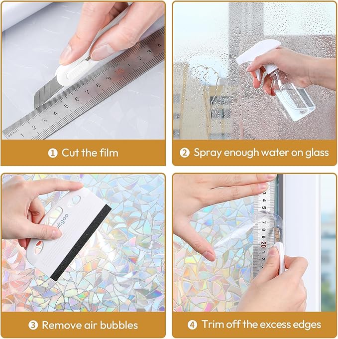 rabbitgoo 3 Pcs Window Film Installation Tools Set, Window Tint Kit, White