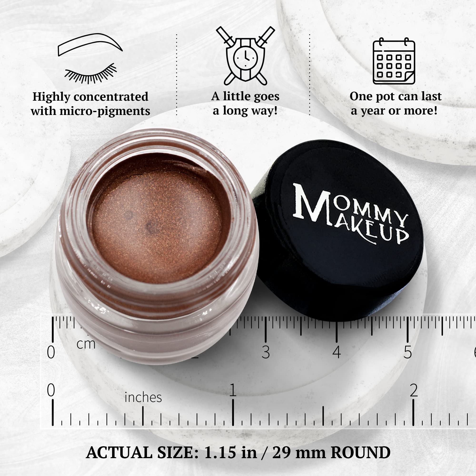 Mommy Makeup Waterproof Stay Put Gel Eyeliner Pot with Micropigments