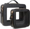 2Pcs Travel Clear Makeup Bag, American Mahjong Tile Bag Cosmetic Case with Zipper Portable Makeup Pouch Toiletry Bag Traveling Cosmetic Organizer Storage Bag Car Organizer Car Essentials for Women