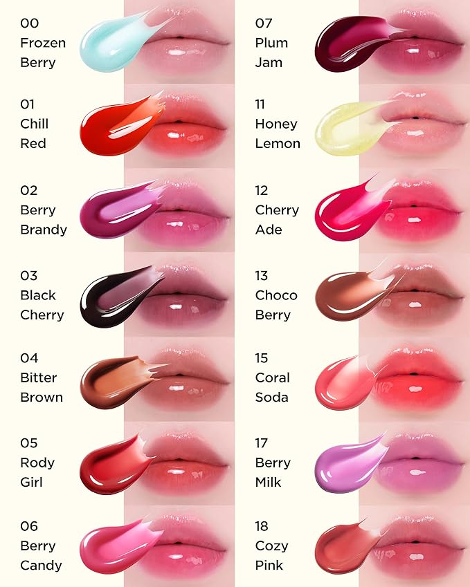 TOCOBO Juicy Berry Plumping Lip Oil 13 Choco Berry – Korean Vegan Hydrating Lip Oil with Plant Oils for High Shine Gloss - Non Sticky Formula for All Skin Tones, 0.12 fl.oz.