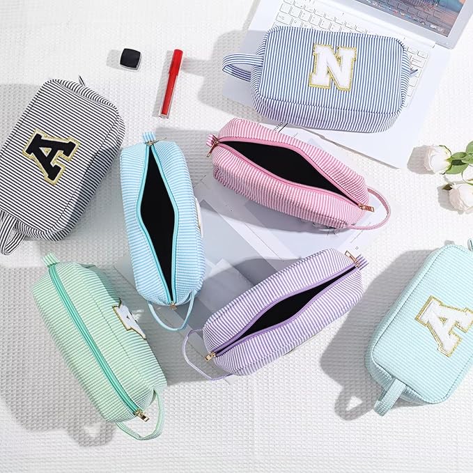 YOOLIFE Gifts for Grandma - Personalized Birthday Gifts for Grandma, Initial Makeup Bag, Monogram Make Up Bag for Women N