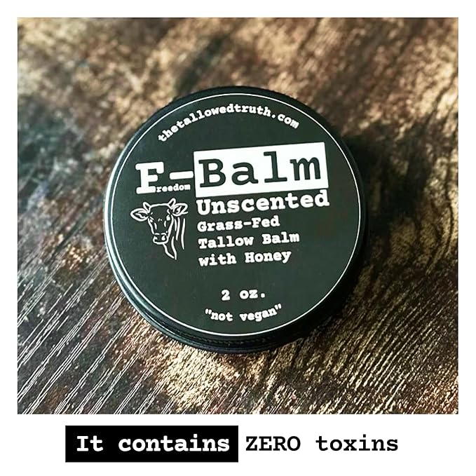 The Tallowed Truth Beef Tallow Balm for Skin & Face, Unscented Honey Balm
