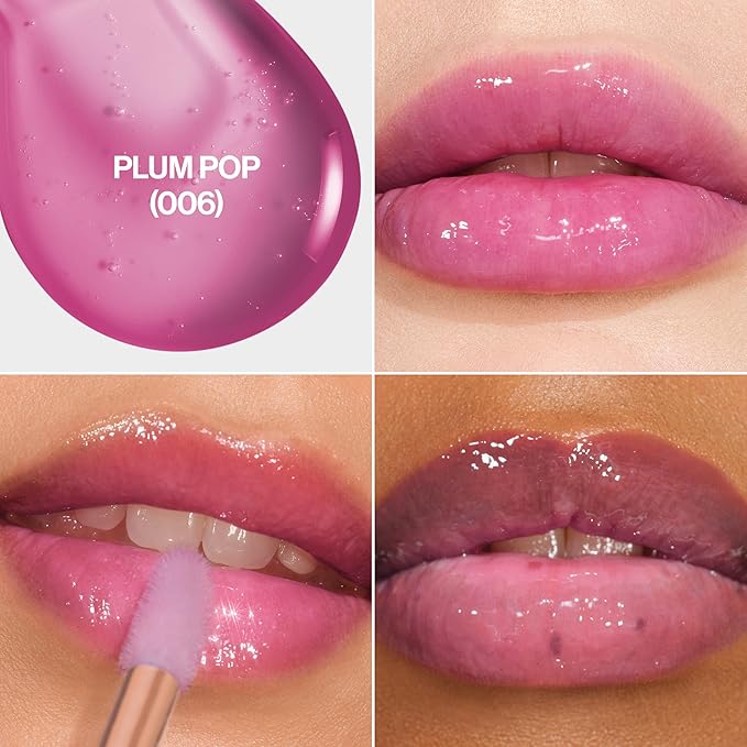 REVLON Super Lustrous Glimmer Lip Oil, 006 Plum Pop, 0.13 fl oz