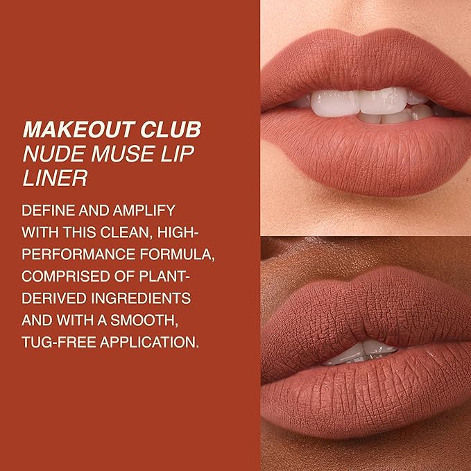 Freck MAKEOUT CLUB Nude Muse Lip Liner, 0.12oz | Retractable Pencil, Long Lasting Lip Plumper & Definer | Infused with Jojoba and Hyaluronic Acid | Vegan, Cruelty Free | Warm Pink Nude