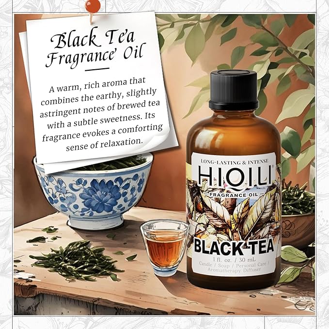 HIQILI Black Tea Fragrance Oil for Diffuser & Car Air Freshener - 1 Fl Oz
