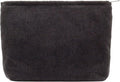 Flat Makeup Bag for Women,Zipper Cosmetic Pouch for Purse,Corduroy Black