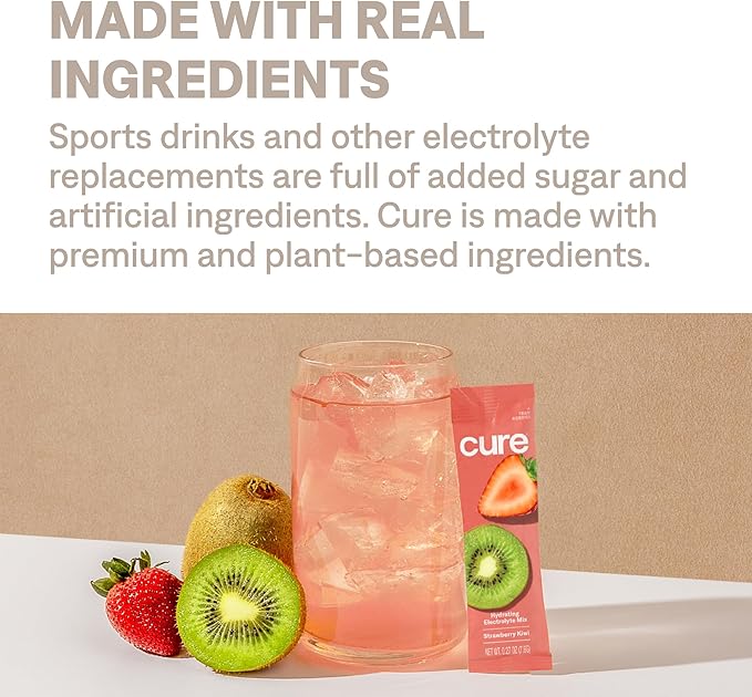 Cure Hydration - Electrolyte Drink Powder Strawberry Kiwi 28 Servings