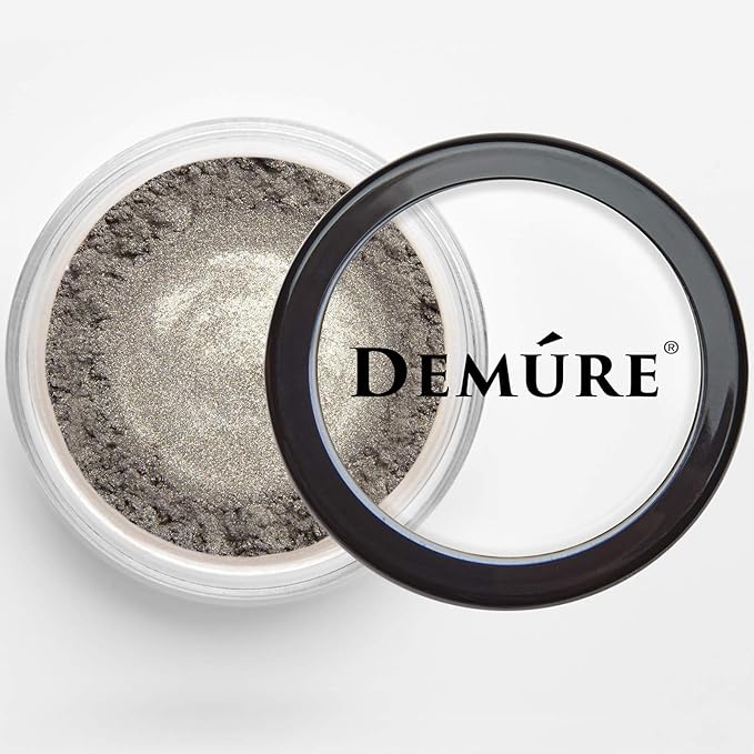 Demure Mineral Make Up (Pewter) Eye Shadow, Shimmer, Loose Powder, Glitter, Organic Natural, Organic, Natural Eyeshadow, Professional