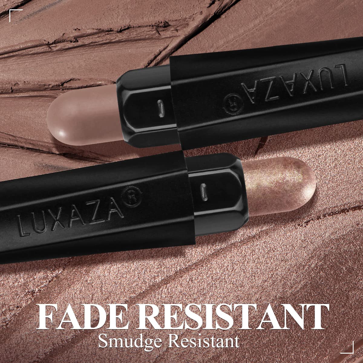 LUXAZA 3 Pcs Cream Eyeshadow Stick Quick Makeup Set Nude Brown Neutral