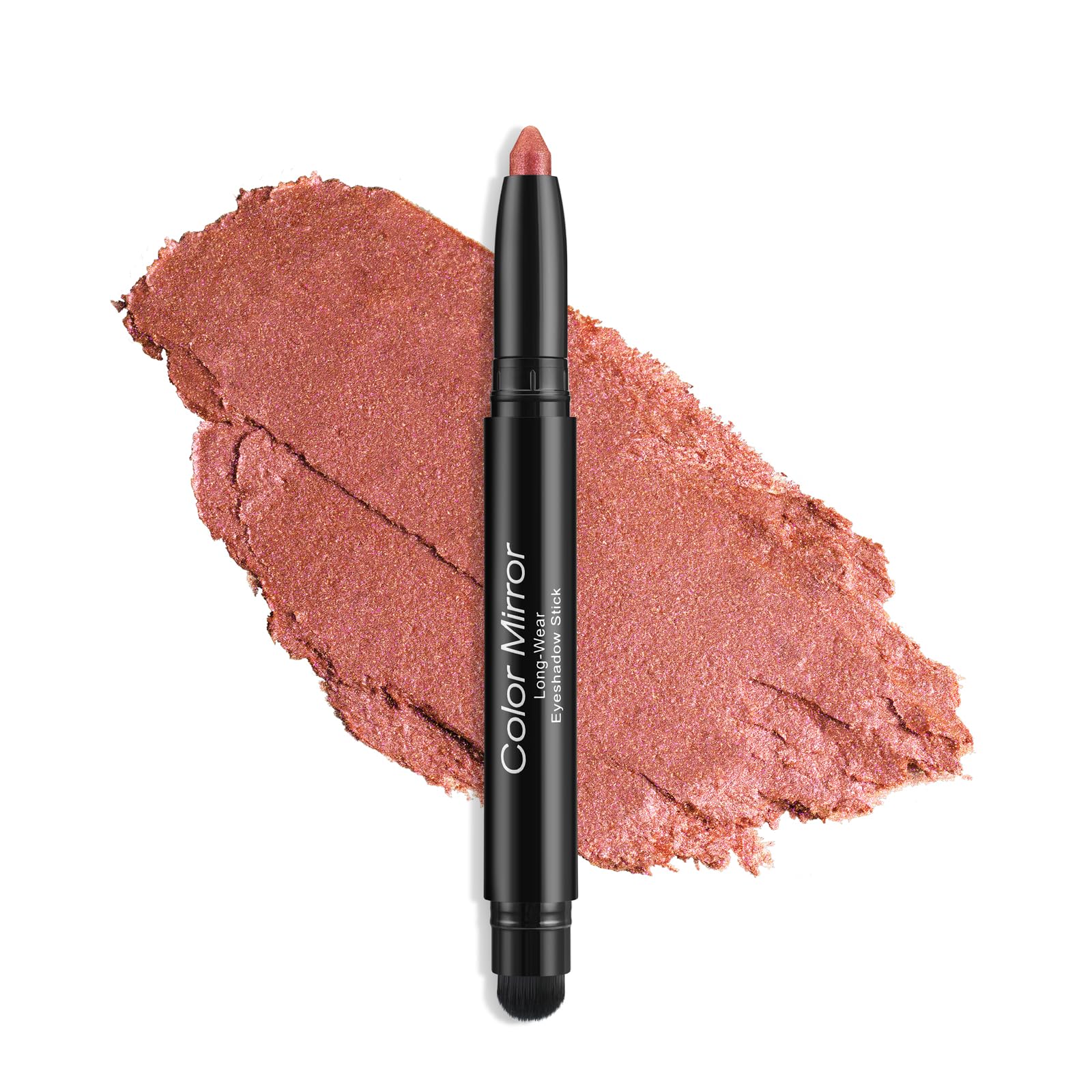 Color Mirror Longwear Cream Eye Shadow Sticks(46 Ruby Metallic), Smudge-Proof, Waterproof Eyeshadow,Silky Formula Glitter With Makeup Brush,Red Eyeshadow Stick