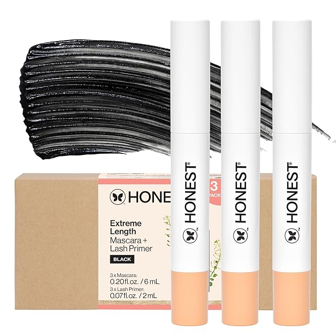 Honest Beauty 2-in-1 Extreme Length Mascara, Cruelty-Free, 0.27 fl oz, 3pk