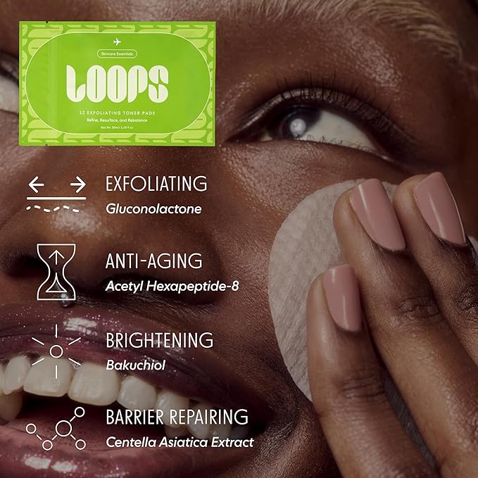LOOPS 4-Step Korean Skincare Essentials Kit - 48 Travel Pads